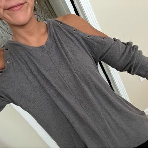 Open shoulder sweater